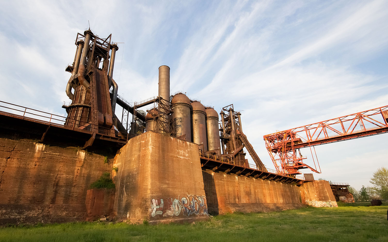 Golden Hour image of the Carrie Furnaces