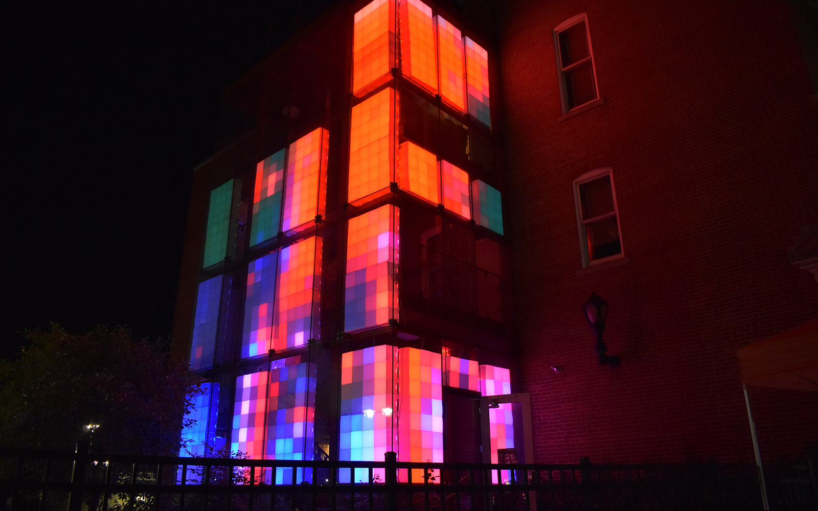 LED light installation at Bost Building