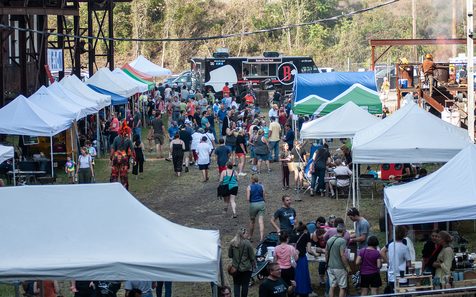 crowds and tents