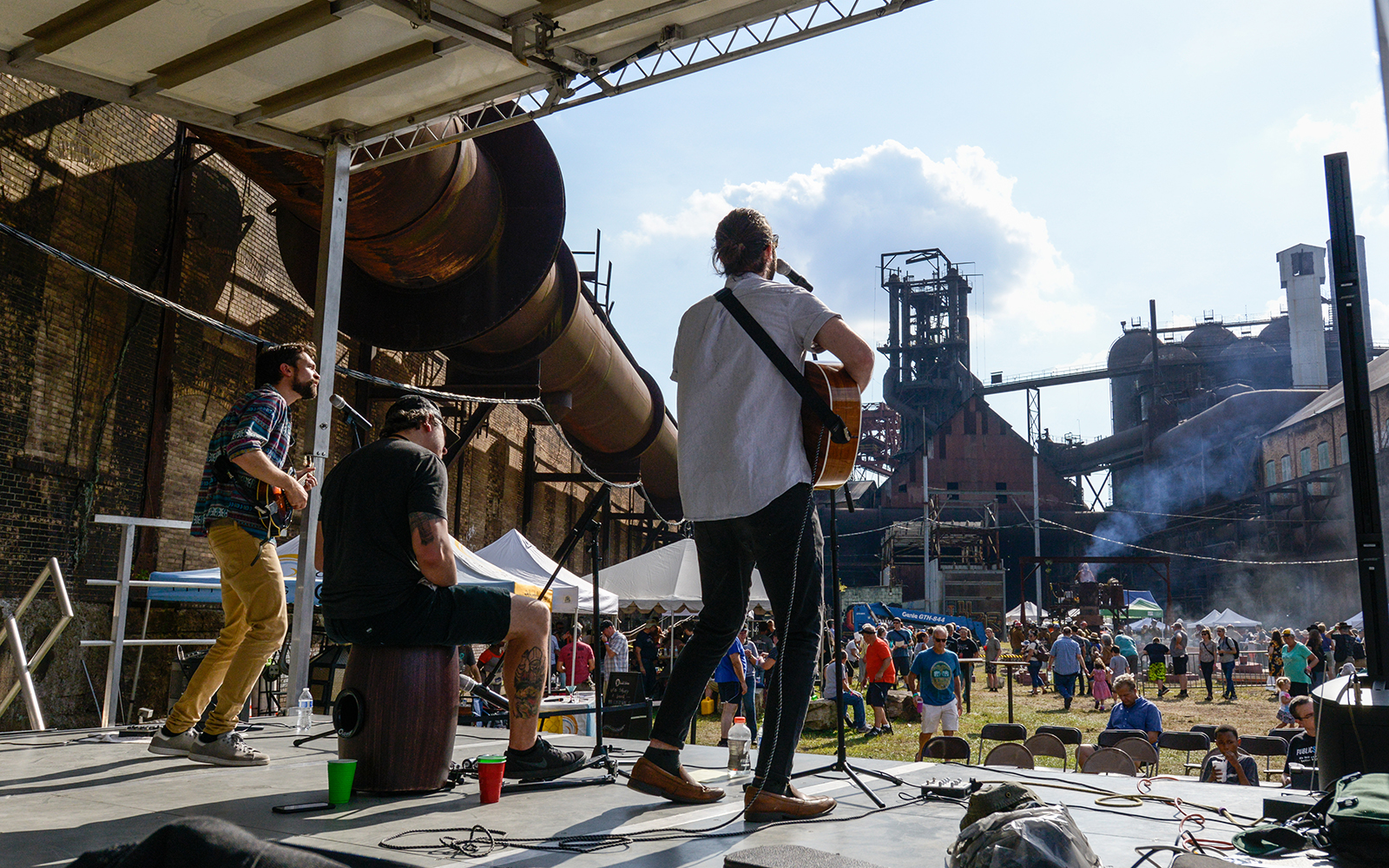 band plays on stage