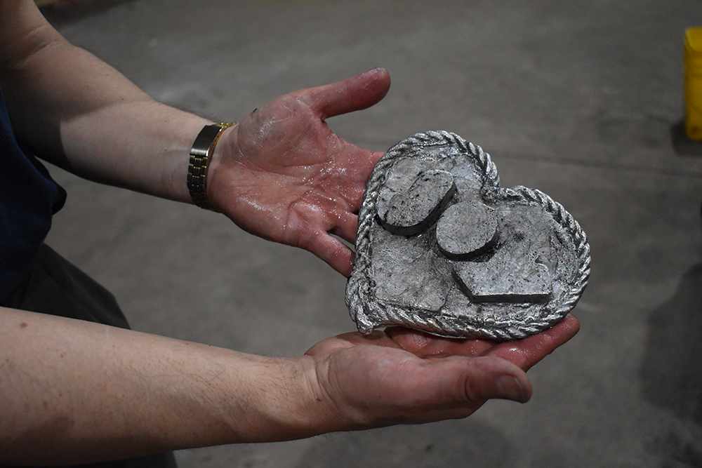 sample of finished casting from a workshop participant