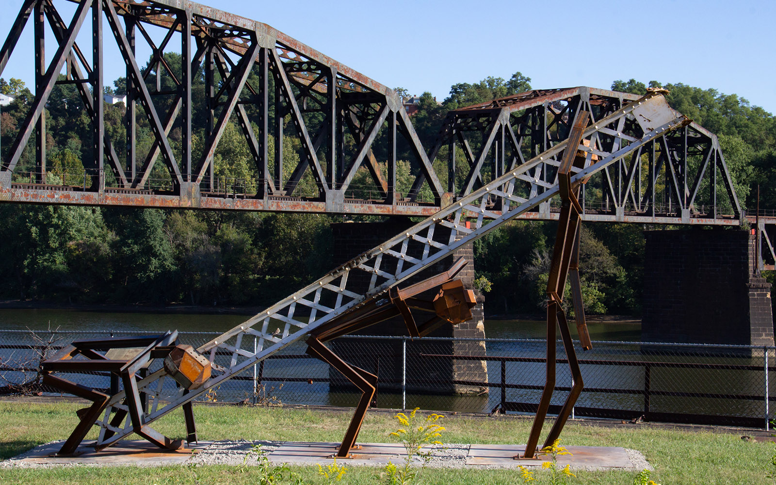 Yellow Dog Metal Sculpture