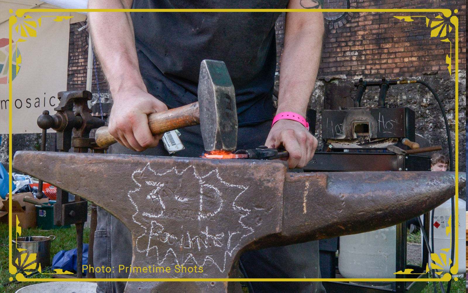 detailed image of a blacksmith's anvil with the words 3-d printer written on the front of the anvil