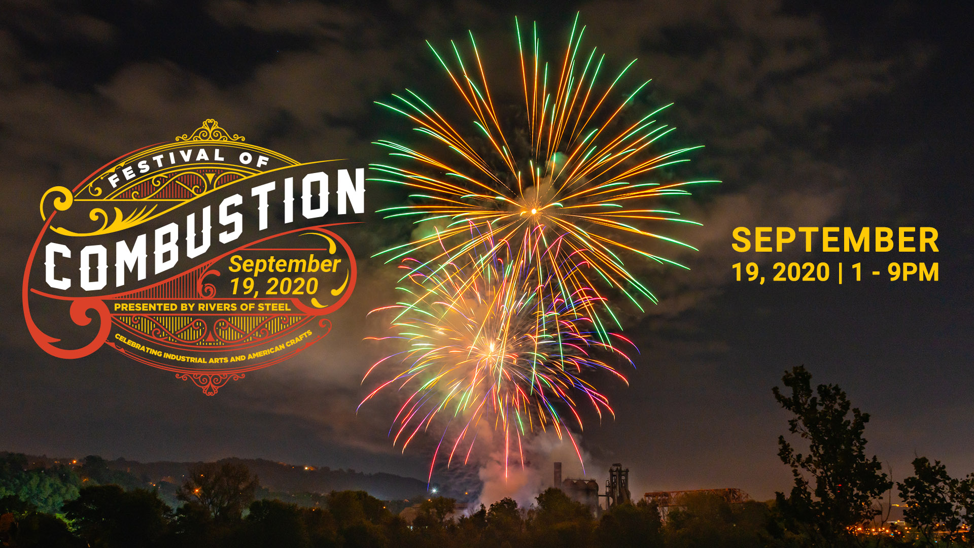 Save the date banner for festival of combustion 2020