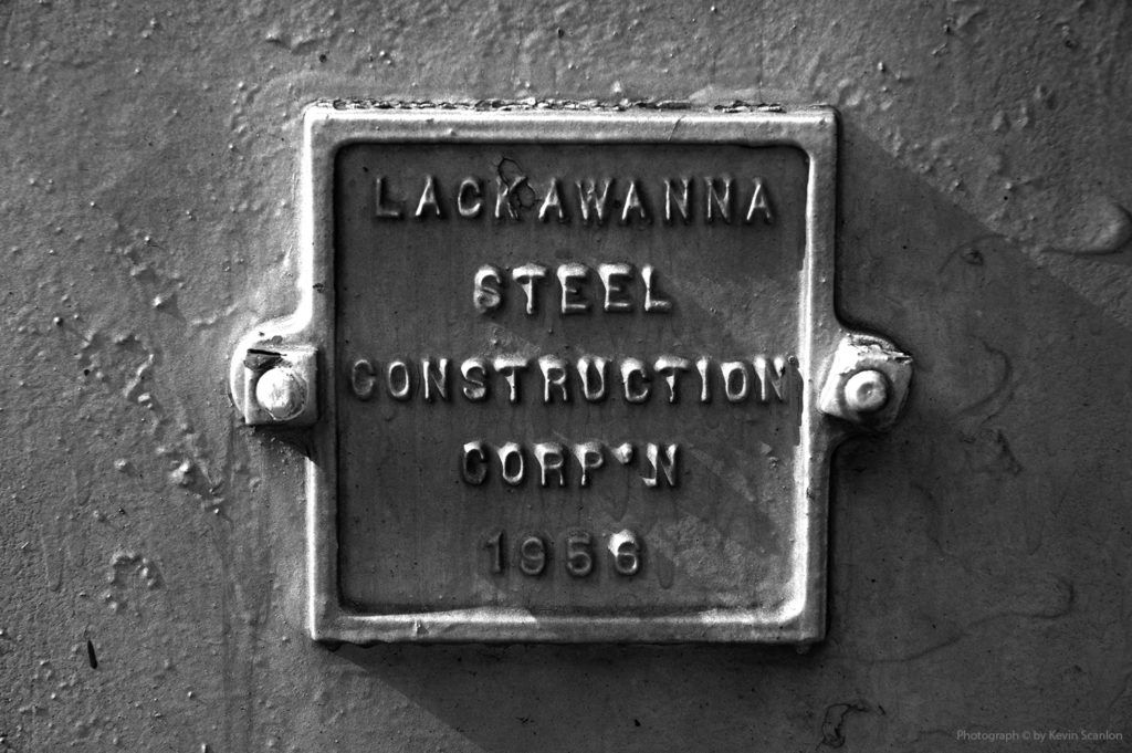 Steel plate reading Lackawanna Steel Construction Corp'n 1956"