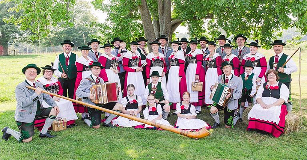 Photo of group members in traditional dress