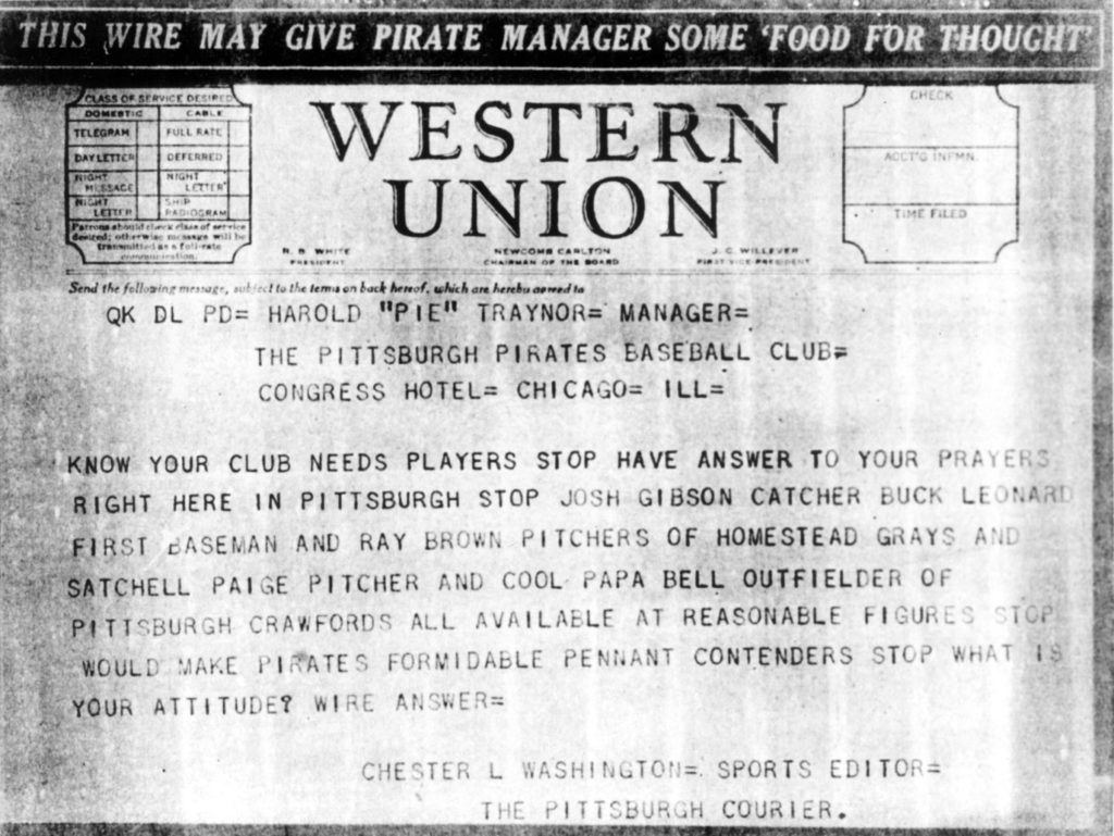 A scan of a Western Union telegram