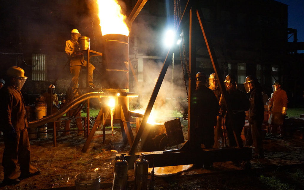 Evening image of casting iron