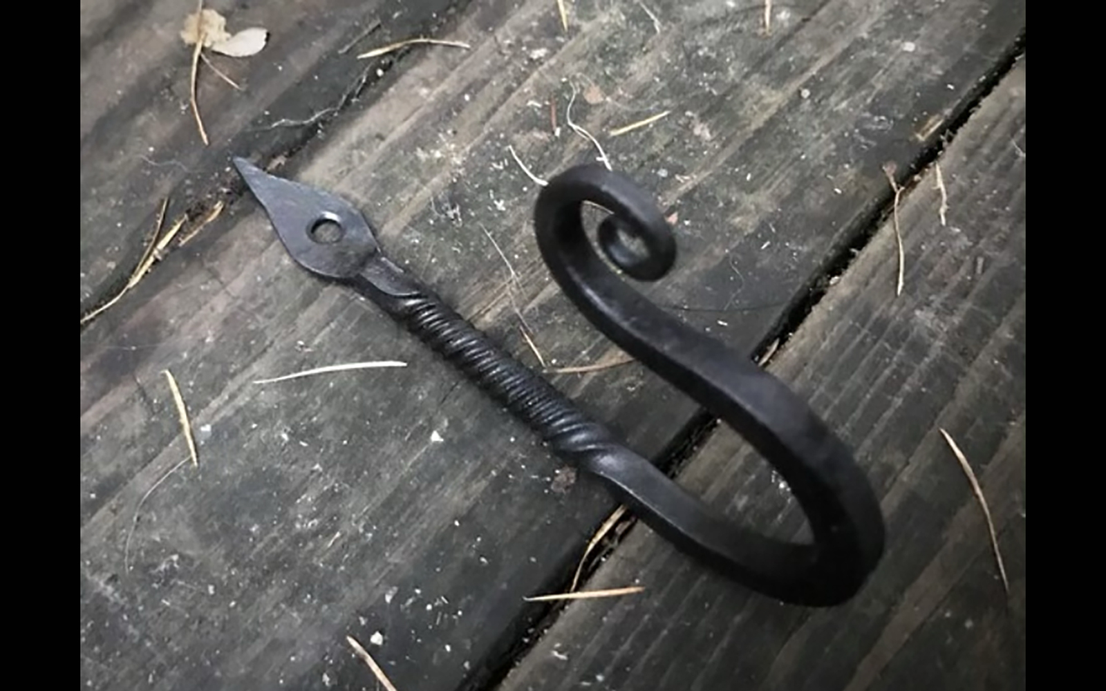 example of a hook forged during the workshop