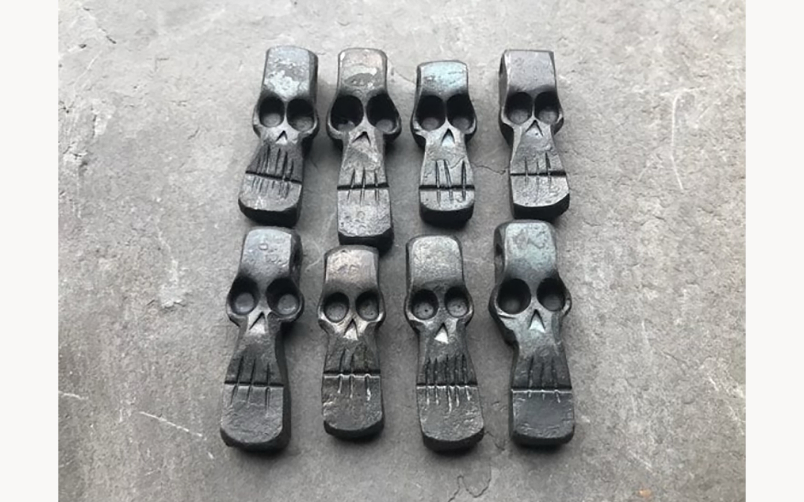 image of forged sculls during halloween workshop