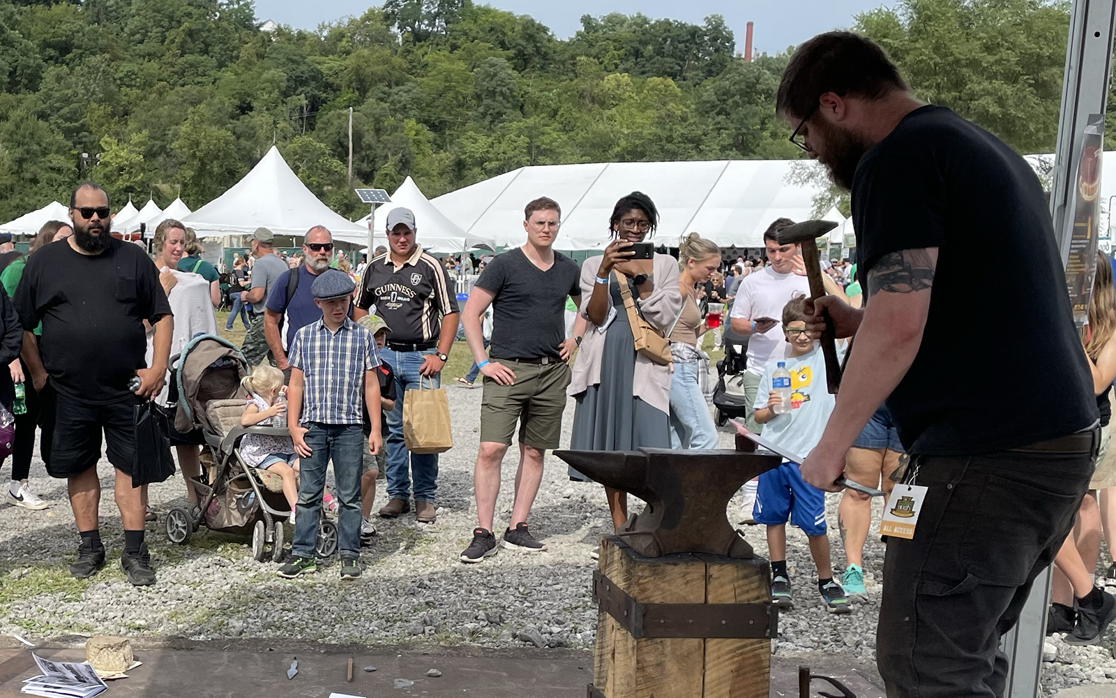 artifact metalworks demonstrates blade smithing during the festival of combustion