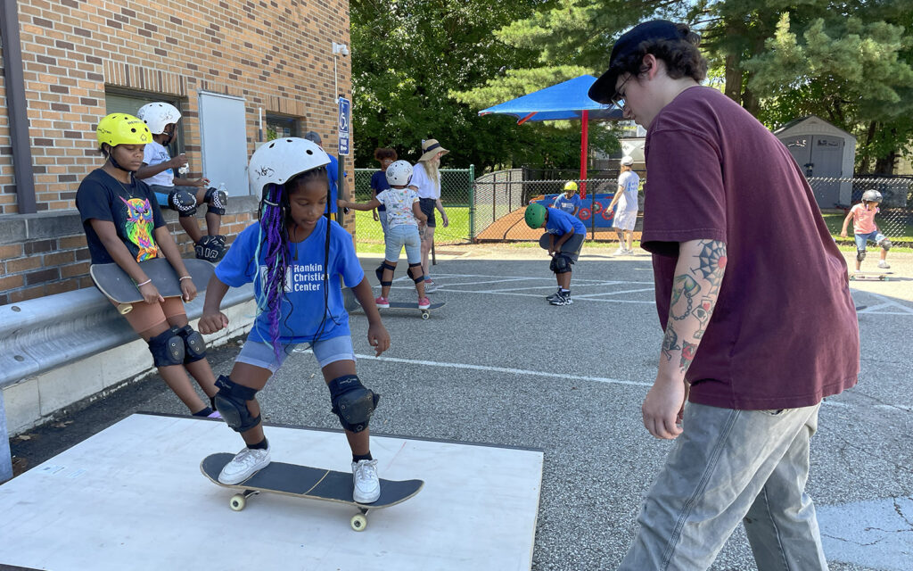kids learn to skateboard with super stories