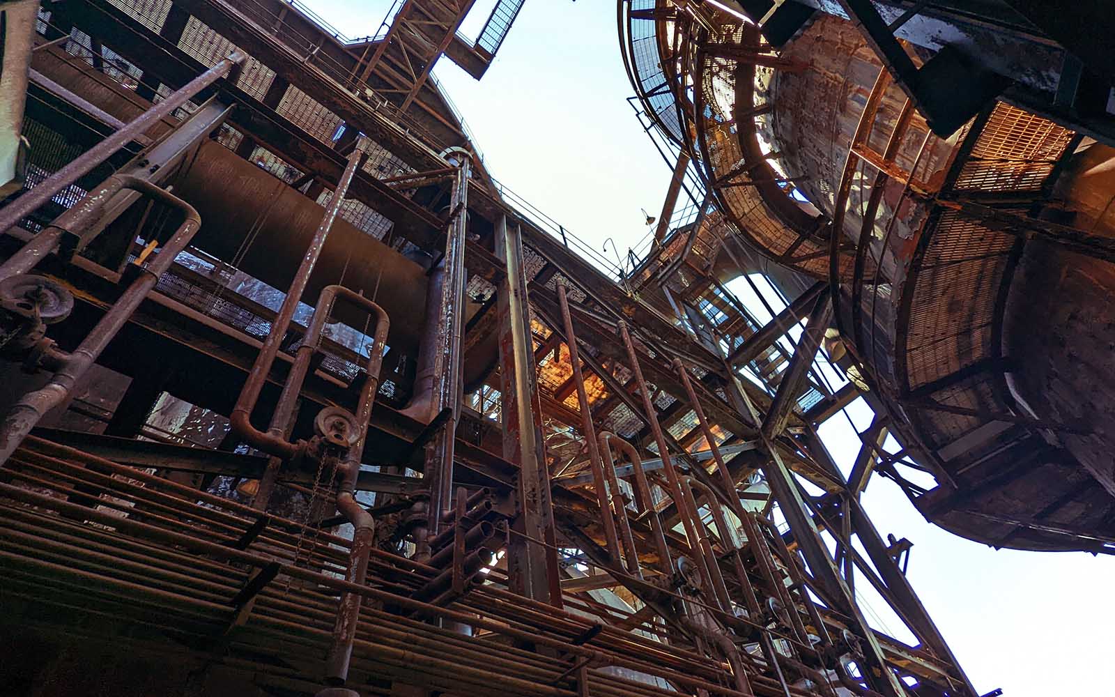 Steel gridwork that looks imposing.