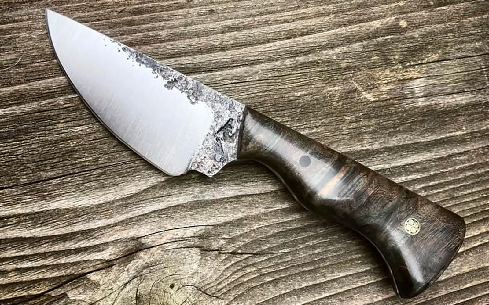 sample of completed blade with a wooden handle